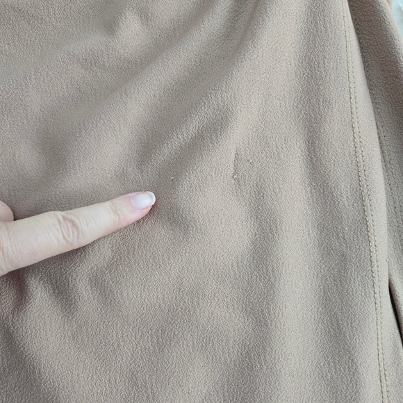 Anthropologie Maya Ruched Cowl-Neck Dress Midi Sheath Cedar Taupe Bodycon Dress - Picture 13 of 14